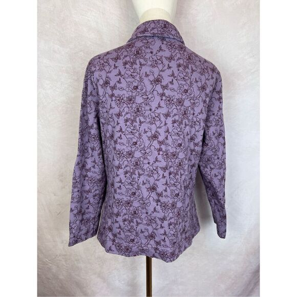 Purple Floral Cotswold Jacket Zip Front - Picture 2 of 6